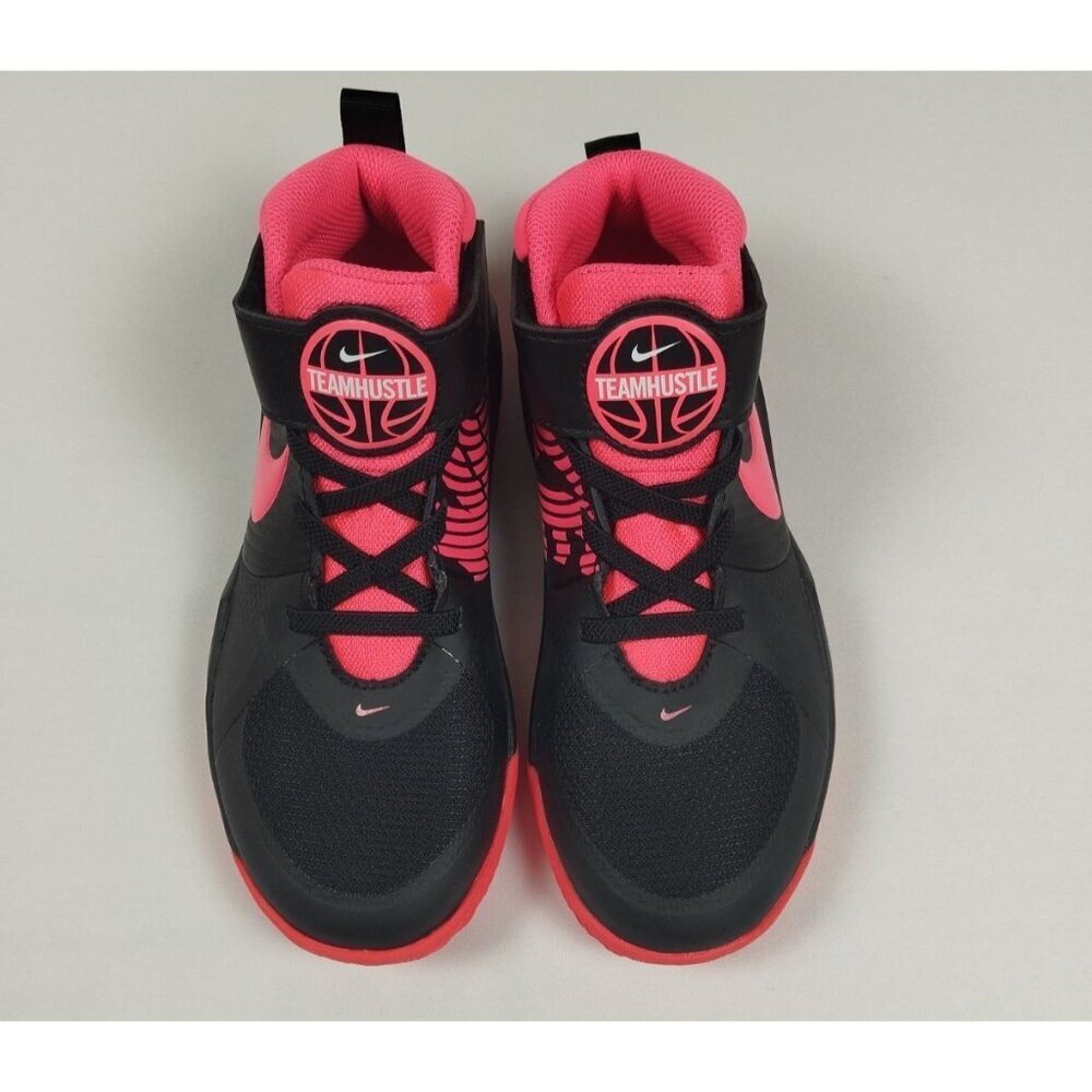 Nike Team Hustle D 9 PS Kids Size 13C Black Pink Basketball Shoes AQ4225-002